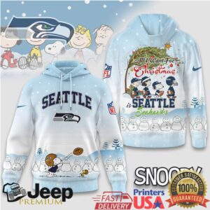 Seattle Seahawks Official NFL Peanuts Snow Day Hoodie