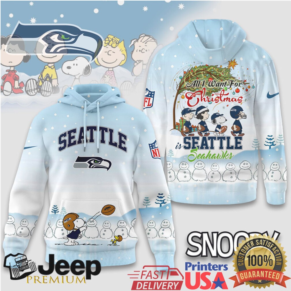 Seattle Seahawks Official NFL Peanuts Snow Day Hoodie Seattle Seahawks Official NFL Peanuts Snow Day Hoodie