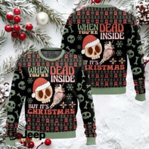 Skeleton “When You Are Dead Inside But It’s Christmas” Ugly Christmas Sweater
