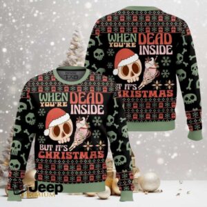Skeleton “When You Are Dead Inside But It’s Christmas” Ugly Christmas Sweater