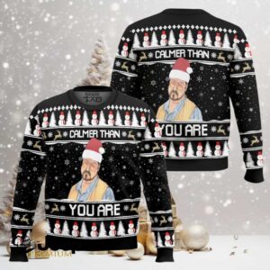 The Big Lebowski Calmer Than You Are Ugly Christmas Sweater