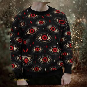 The Gaze Print Casual Crew Neck Sweater The Gaze Print Casual Crew Neck Sweater