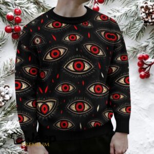 The Gaze Print Casual Crew Neck Sweater