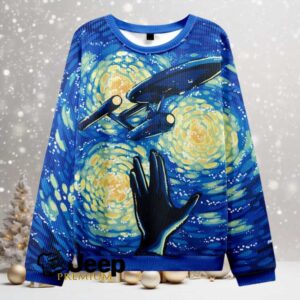 Van Gogh’s Starry Night Spaceship Fuzzy Fleece Sweatshirt Van Gogh’s Starry Night Spaceship Fuzzy Fleece Sweatshirt