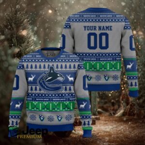 Vancouver Canucks – Custom Name And Number Ugly Sweater Vancouver Canucks – Custom Name And Number Ugly Sweater
