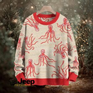 Vintage Octopus Printed Crew Neck Sweater Vintage Octopus Printed Crew Neck Sweater