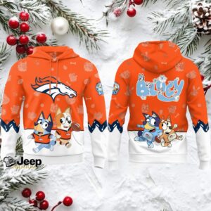 Denver Broncos x Bluey Night Hoodie Football Hoodie 3D