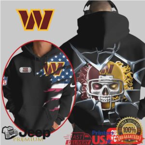 Washington Commanders Official NFL Customizable Skull Hoodie Washington Commanders Official NFL Customizable Skull Hoodie