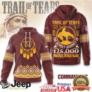 Washington Commanders Official NFL Trail of Tears 3D Hoodie