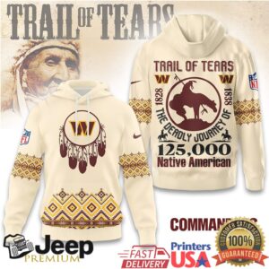 Washington Commanders Official NFL Trail of Tears 3D Hoodie