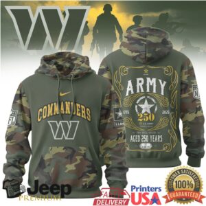 Washington Commanders Official NFL US Army 250th anniversary 3D Hoodie
