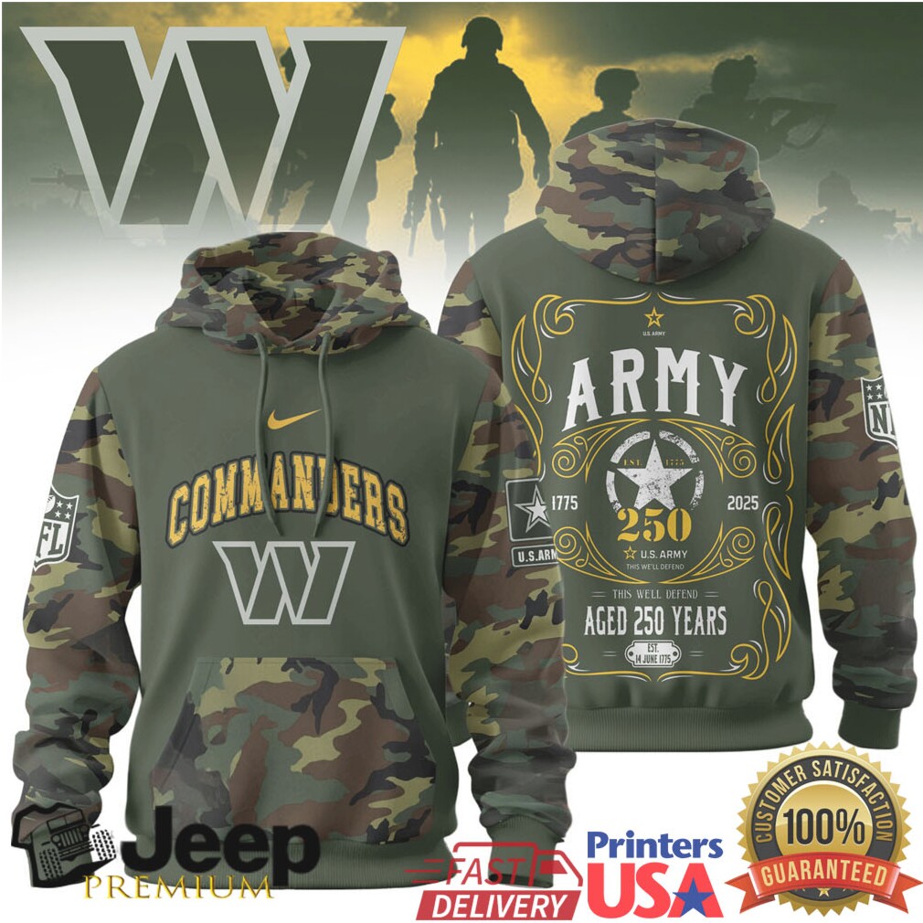 Washington Commanders Official NFL US Army 250th anniversary 3D Hoodie Washington Commanders Official NFL US Army 250th anniversary 3D Hoodie