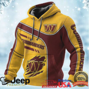 Washington Commanders Split Color Team Logo Hoodie Washington Commanders Split Color Team Logo Hoodie