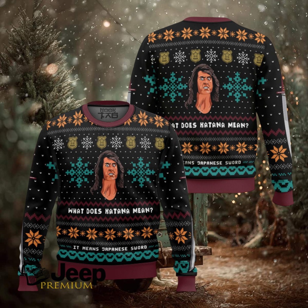 What Does Katana Mean Samurai Cop Ugly Christmas Sweater What Does Katana Mean Samurai Cop Ugly Christmas Sweater