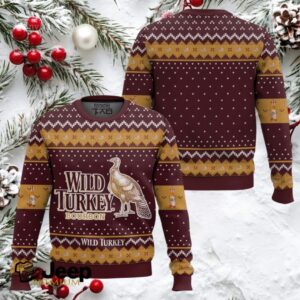 Wild Turkey Bourbon Kentucky Whiskey Ugly Christmas Sweater