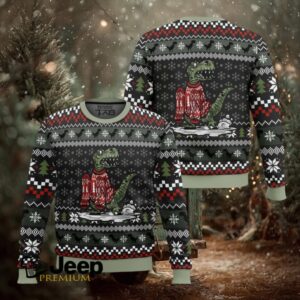 Wrong Size Sweater Dinosaurs Ugly Christmas Sweater