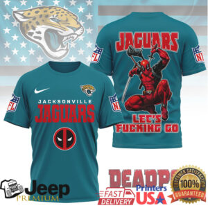 Jacksonville Jaguars Official NFL Deadpool Fan 3D Shirt
