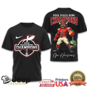 2026 Peach Bowl Champions Indiana Hoosiers 3D Mascot Tee