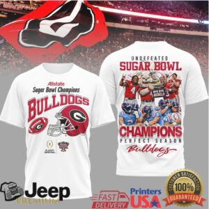 Georgia Bulldogs Official NCAA Sugar Bowl Champions 3D Shirt