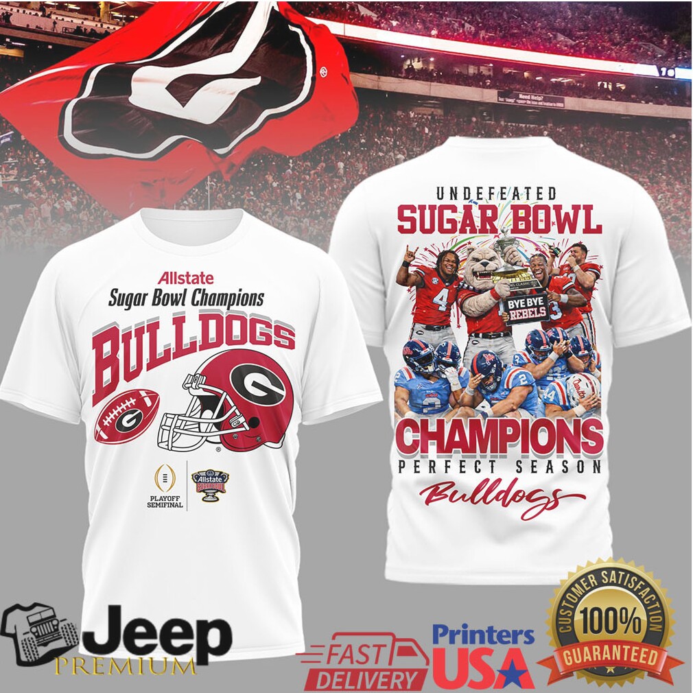 Georgia Bulldogs Official NCAA Sugar Bowl Champions 3D Shirt Georgia Bulldogs Official NCAA Sugar Bowl Champions 3D Shirt