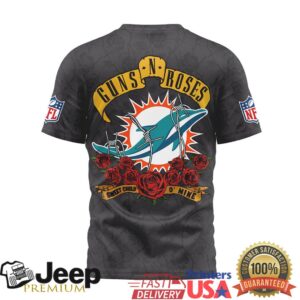 Miami Dolphins Official NFL Guns N' Roses 3D Shirt