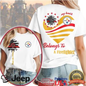 Pittsburgh Steelers Official NFL My Heart Belongs To A Firefighter T shirt Pittsburgh Steelers Official NFL My Heart Belongs To A Firefighter T shirt