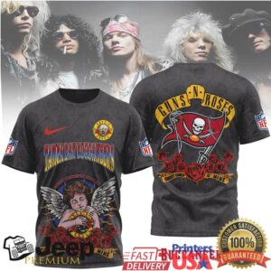 Tampa Bay Buccaneers Official NFL Guns N' Roses 3D Shirt