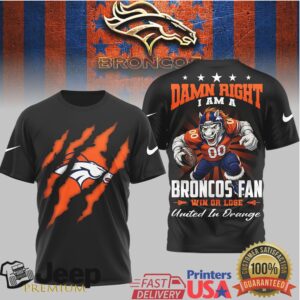 Denver Broncos United In Orange 3D T Shirt