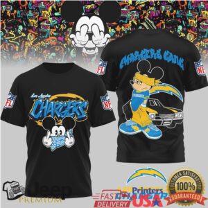 Los Angeles Chargers Official NFL Gangsta Mickey 3D Shirt