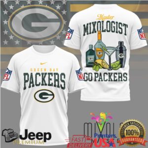 Green Bay Packers Official NFL Mixologist Fan 3D Shirt