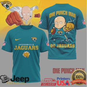 Jacksonville Jaguars Official NFL One Punch Man Fan 3D Shirt