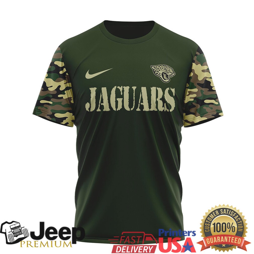 Jacksonville Jaguars Official NFL Camouflage Thank You For Service 3D Shirt Jacksonville Jaguars Official NFL Camouflage Thank You For Service 3D Shirt