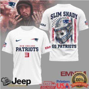 New England Patriots Official NFL Eminem Fan 3D Shirt