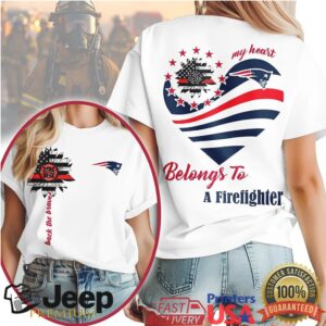 New England Patriots Official NFL My Heart Belongs To A Firefighter T shirt New England Patriots Official NFL My Heart Belongs To A Firefighter T shirt