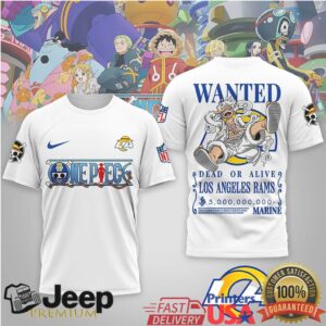 Los Angeles Rams Official NFL Wanted Monkey D Luffy 3D Shirt