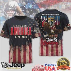 Jacksonville Jaguars Official NFL 250th Anniversary Of America 3D Shirt Jacksonville Jaguars Official NFL 250th Anniversary Of America 3D Shirt