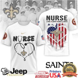 New Orleans Saints Official NFL Army Nurse Corps 125th Anniversary 3D Shirt New Orleans Saints Official NFL Army Nurse Corps 125th Anniversary 3D Shirt
