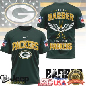 Green Bay Packers Official NFL Barber Fan 3D Shirt