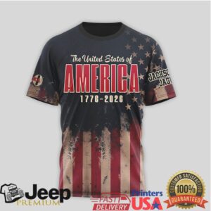 Jacksonville Jaguars Official NFL 250th Anniversary Of America 3D Shirt