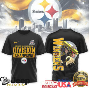 Steelers 2025 Super Wild Card Weekend Division Champions 3D T Shirts Steelers 2025 Super Wild Card Weekend Division Champions 3D T Shirts