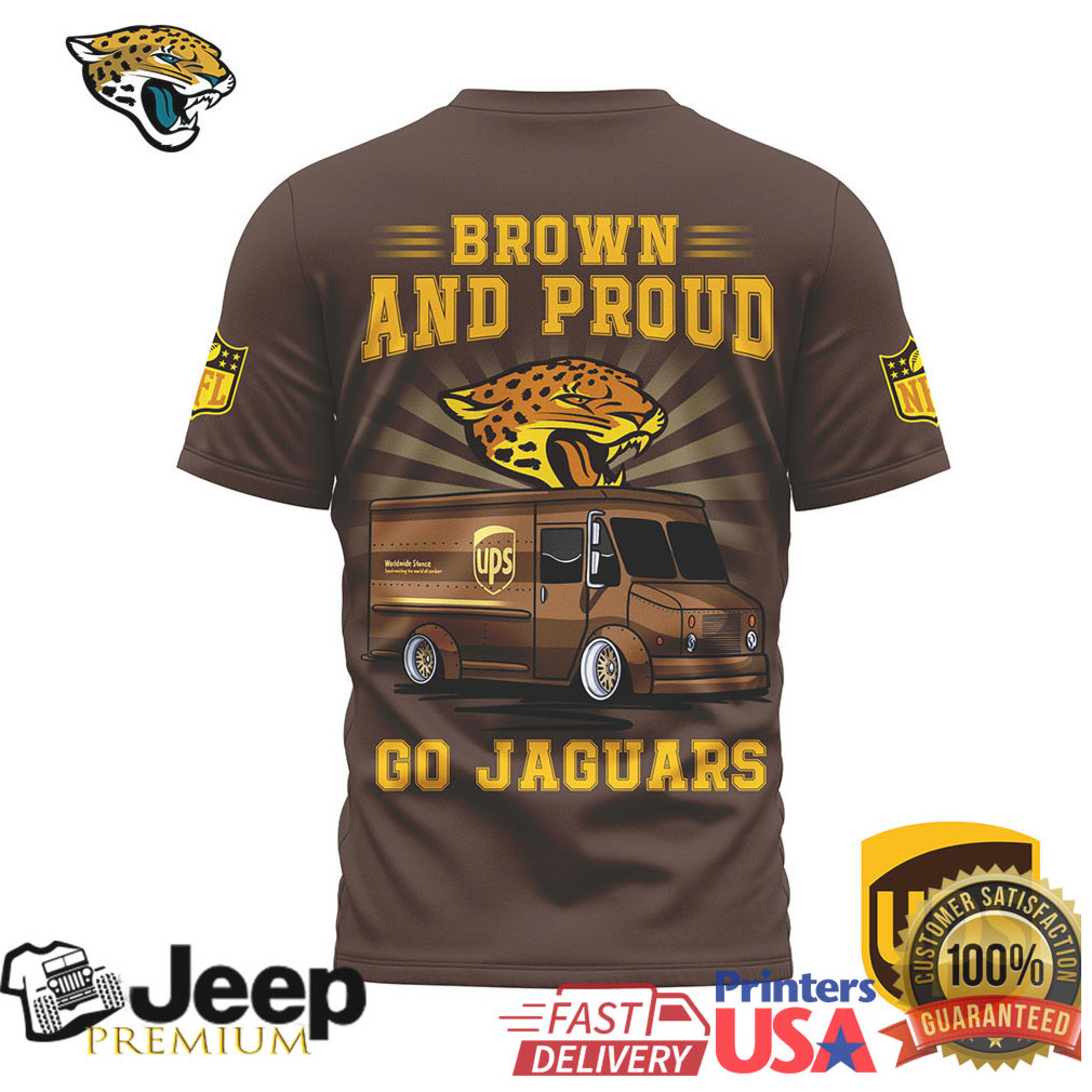 Jacksonville Jaguars Official NFL UPS Brown And Pound 3D Shirt Jacksonville Jaguars Official NFL UPS Brown And Pound 3D Shirt