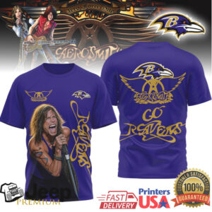 Aerosmith Steven Tyler Baltimore Ravens Tshirt Aerosmith Steven Tyler Baltimore Ravens Tshirt