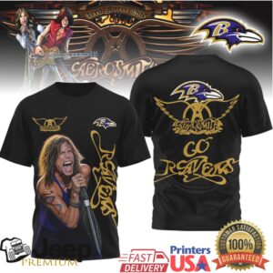 Aerosmith Steven Tyler Baltimore Ravens Tshirt