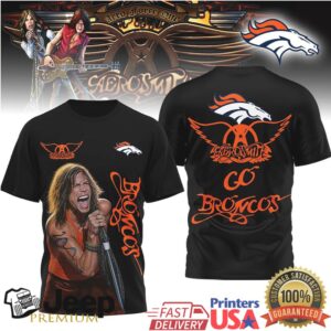 Aerosmith Steven Tyler Denver Broncos Nfl Fan Tshirt