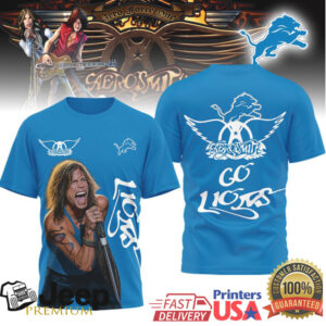Aerosmith Steven Tyler Detroit Lions Tshirt Aerosmith Steven Tyler Detroit Lions Tshirt