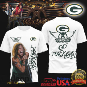 Aerosmith Steven Tyler Green Bay Packers Nfl Fan Tshirt Aerosmith Steven Tyler Green Bay Packers Nfl Fan Tshirt