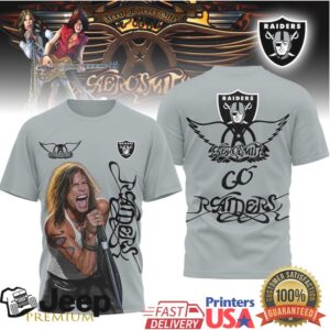 Aerosmith Steven Tyler Las Vegas Raiders Nfl Fan Tshirt