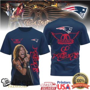 Aerosmith Steven Tyler New England Patriots Tshirt