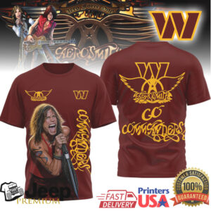 Aerosmith Steven Tyler Washington Commanders Tshirt Aerosmith Steven Tyler Washington Commanders Tshirt