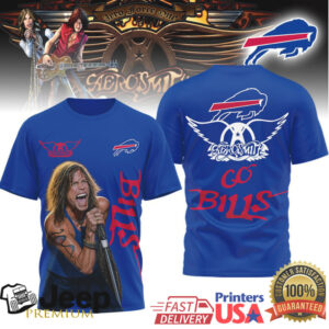 Aerosmith Steven Tyler X Buffalo Bills Go Bills T Shirt Aerosmith Steven Tyler X Buffalo Bills Go Bills T Shirt
